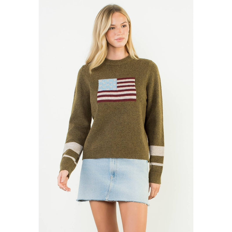 Knit Flag Detailed Sweater