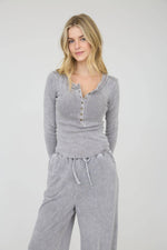 HENLEY KNIT TOP