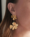 Peggy Vintage Gold Flower Earrings