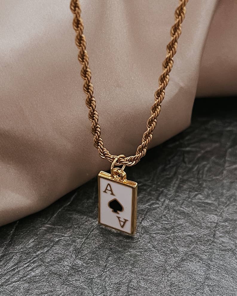 Ace Best Selling Trending Necklace || Choose Style: WHITE ACE OF SPADES
