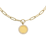 Waterproof Gold Paperclip Coin Necklace