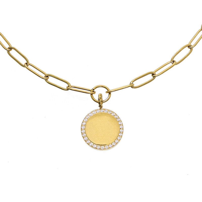 Waterproof Gold Paperclip Coin Necklace