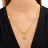 Waterproof Gold Paperclip Coin Necklace