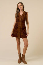 Lana Button-Down Suede Dress
