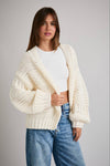 OVERSIZED SWEATER CARDIGAN: Brown