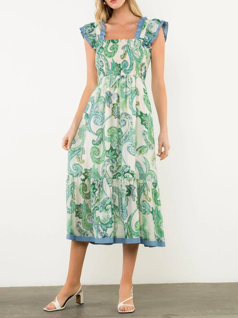 Flutter Sleeve Midi