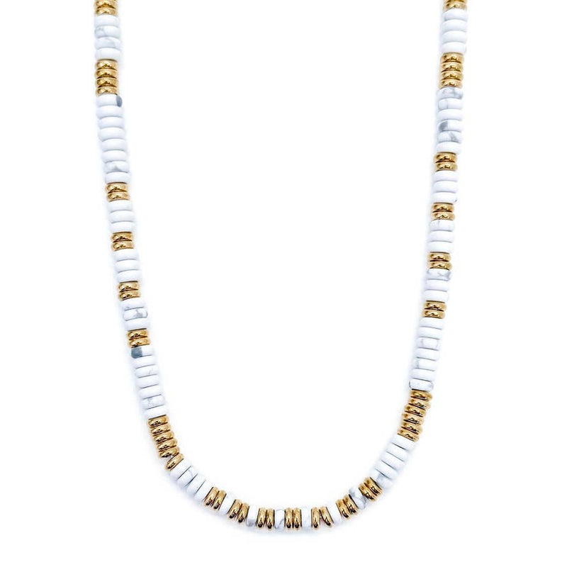 Joan Multi Color Beaded Stone Necklace: BLACK