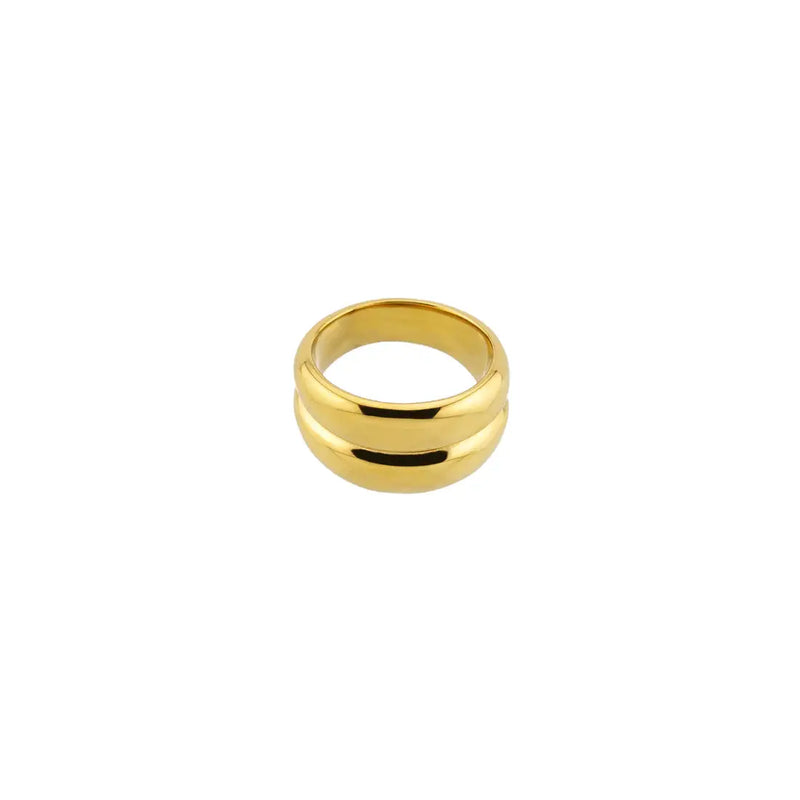 Waterproof Gold Twin Ring: 6