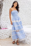 Striped Floral Lace Tube Dress