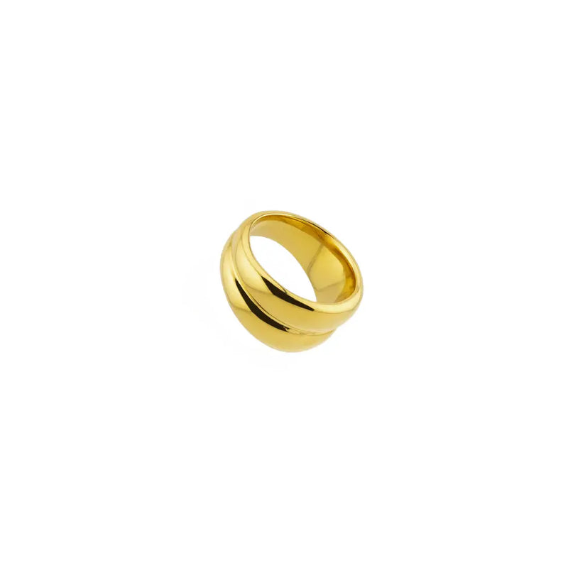 Waterproof Gold Twin Ring: 6