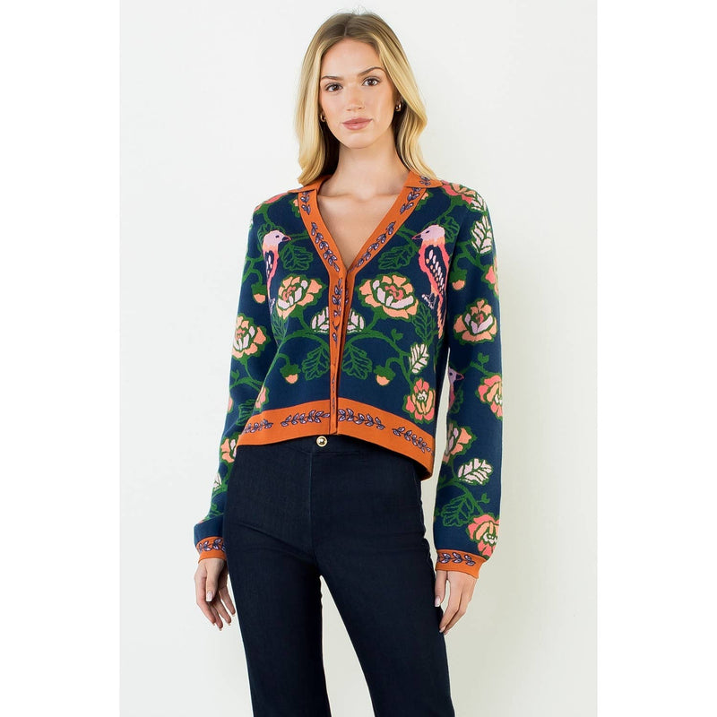 Parrot Long-Sleeve Cardigan