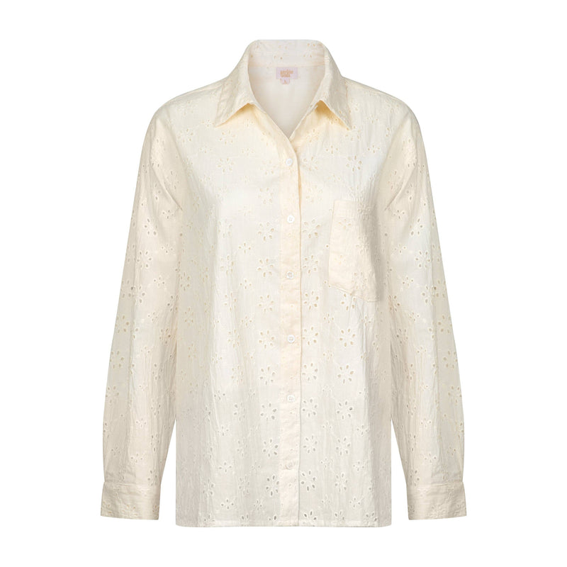 Ivory Eyelet Bermuda Button Down