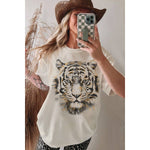 TIGER BIG FACE FOIL OVERSIZED MINERAL T-SHIRT