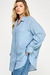 WASHED SUPER SOFT SEE THROUGH BUTTON DOWN SHIRT