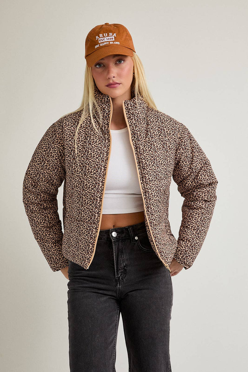 ANIMAL PRINTED PUFFER JACKET