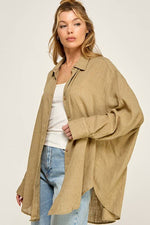 WASHED SUPER SOFT SEE THROUGH BUTTON DOWN SHIRT