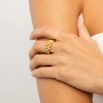 Waterproof Gold Statement Watch Ring:  size 7