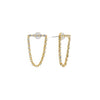 18K Gold Tennis Drop Earrings