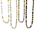 Joan Multi Color Beaded Stone Necklace: BLACK