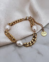 Blinny Cuban Chain Pearl Bracelet: THIN