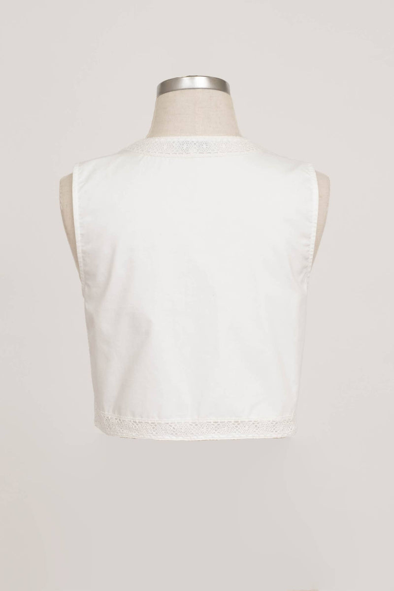 TIE FRONT EYELET DETAIL VEST TOP