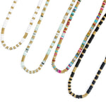 Joan Multi Color Beaded Stone Necklace: BLACK