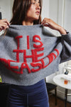 'TIS THE SEASON & L'AMOUR' Lettering Sweater