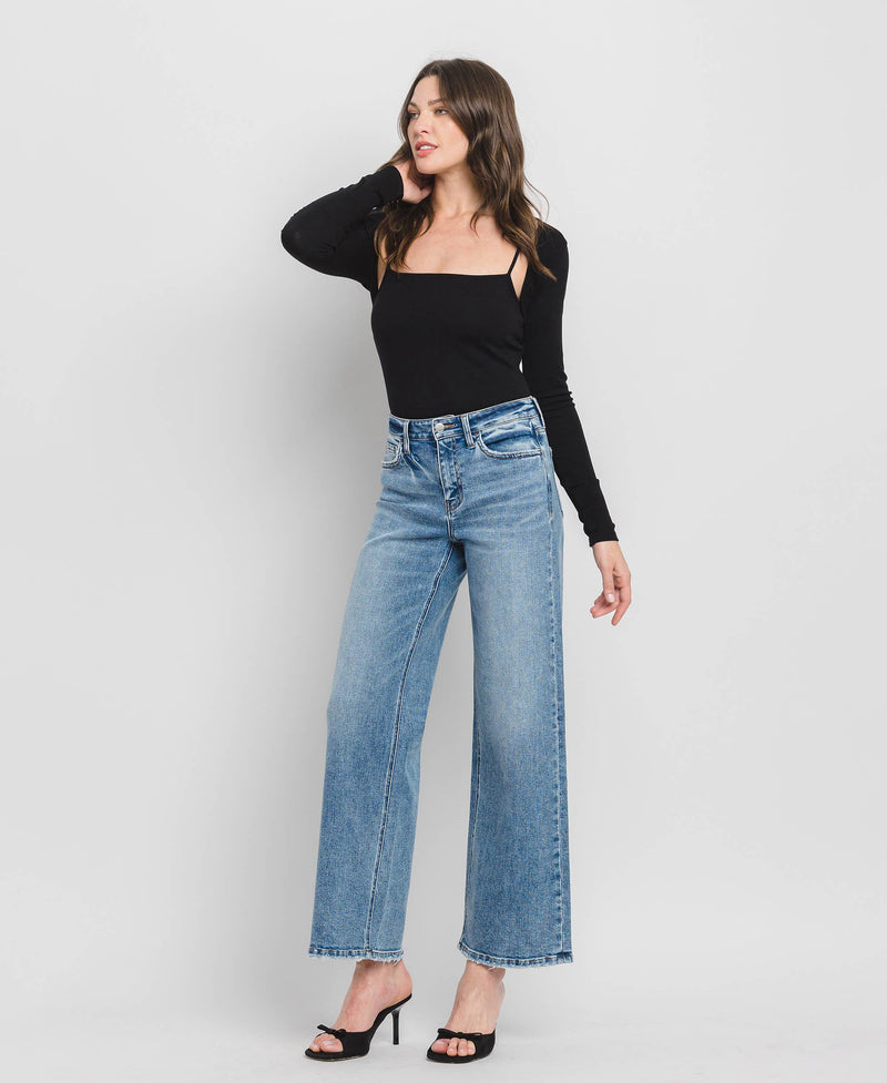 HIGH RISE FULL LENGTH WIDE LEG JEANS