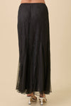 Mesh Midi Skirt With Contrasting Godet Ruffle