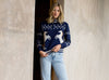 Horse Knit Half Up Zipper Sweater