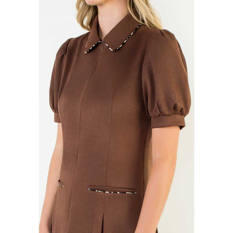 Suede Short Sleeeve Dress