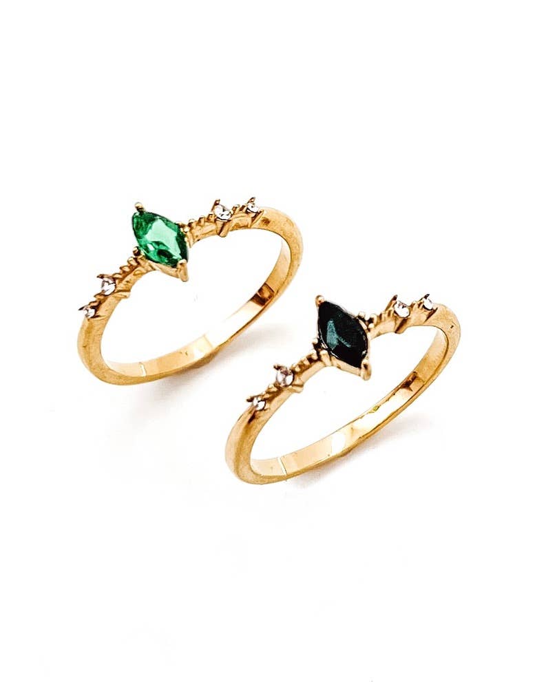 Rebekah Marquise Ring || Choose Color: EMERALD / 8