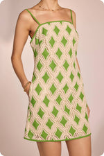 Contrast Diamond Crochet Mini Dress