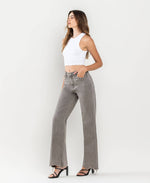 90'S VINTAGE SUPER HIGH RISE HEM DETAIL FLARE JEANS