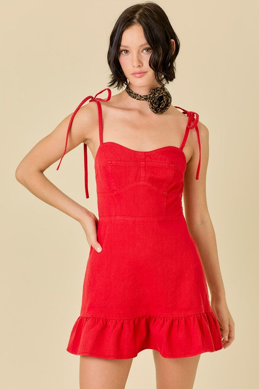 Red Denim Mini