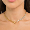 Waterproof Gold Tennis and Paperclip Choker