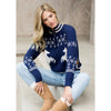 Horse Knit Half Up Zipper Sweater