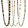 Joan Multi Color Beaded Stone Necklace: BLACK