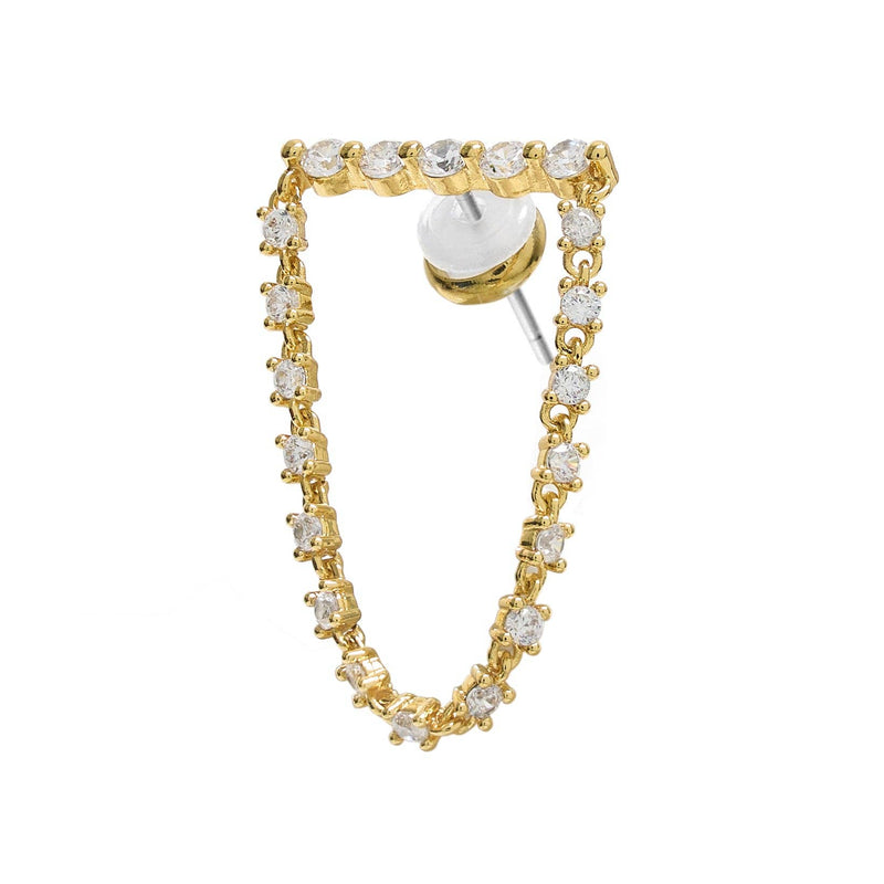 18K Gold Tennis Drop Earrings