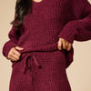 Oprah's Fave 2025 - Marshmallow Waffle V-Neck Lounge Set Cherry