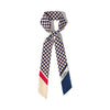 "Checkerboard" Silk Twill Skinny Scarf
