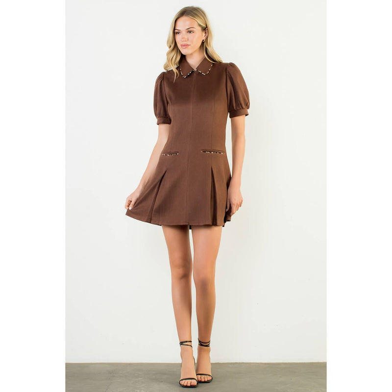 Suede Short Sleeeve Dress