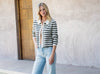 Collar Striped Knit