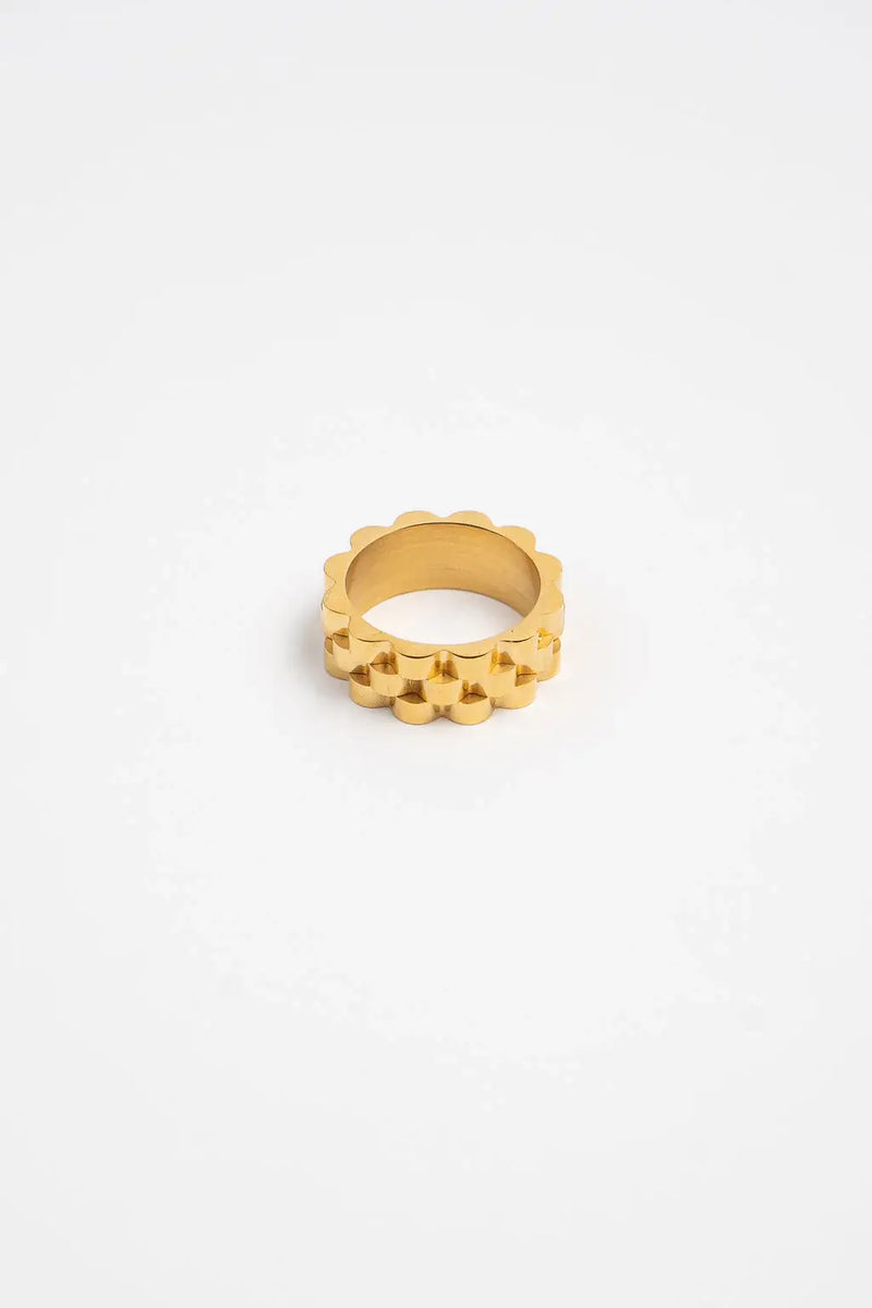 Waterproof Gold Statement Watch Ring: 6