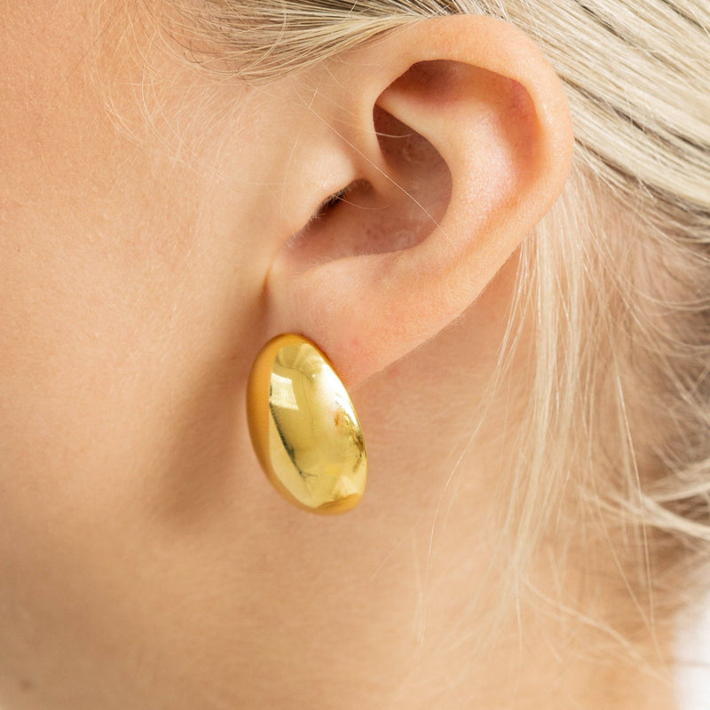 Waterproof Gold Statement Dome Earrings