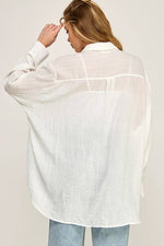 WASHED SUPER SOFT SEE THROUGH BUTTON DOWN SHIRT