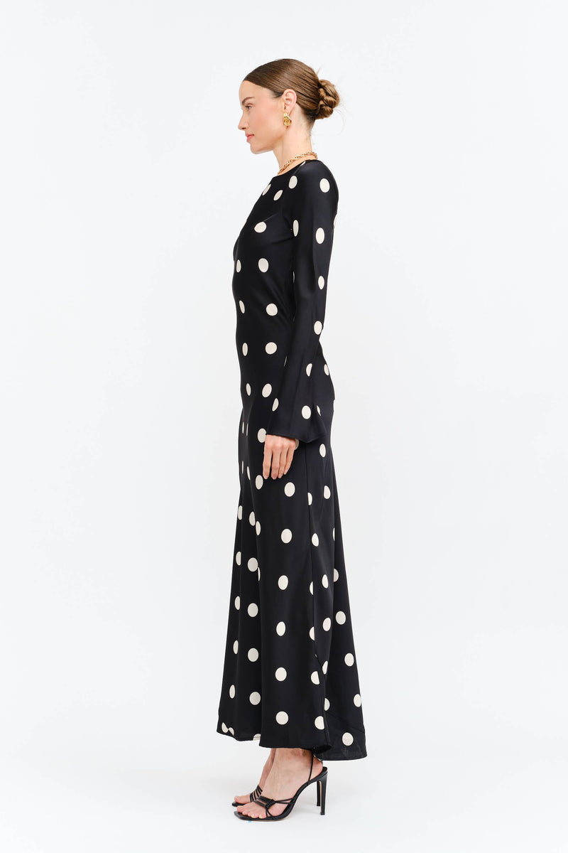 Georgie Polka Dot Black Dress