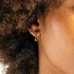 Waterproof Gold Paperclip Hoops