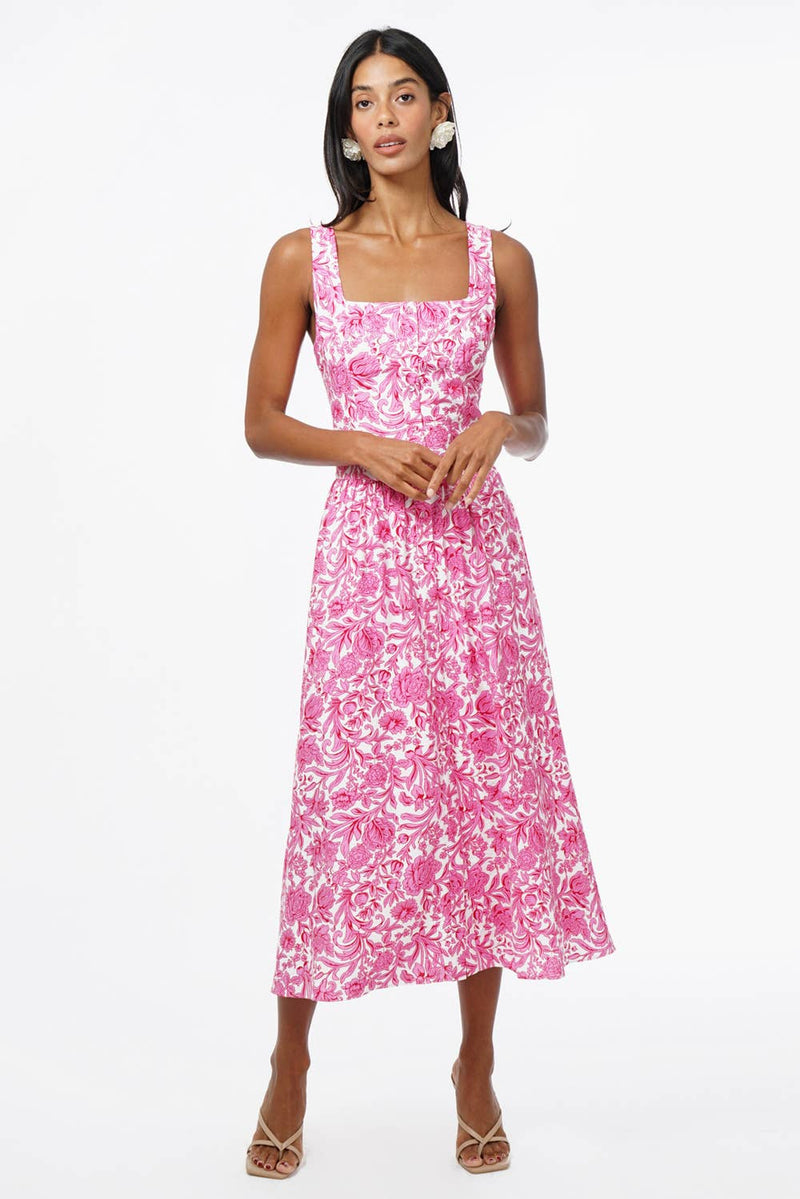 Rina Floral Printed Midi Dress