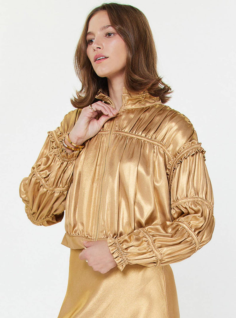 Shirring Detail Short Jacket